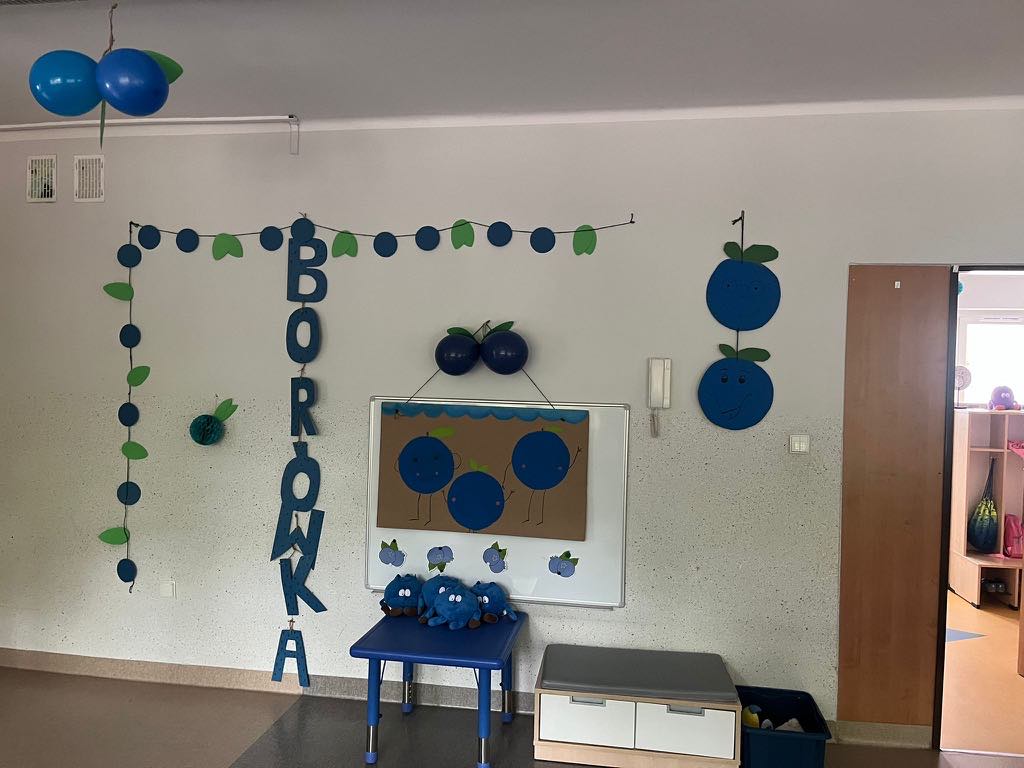 Dekoracja sali na dzień borówki